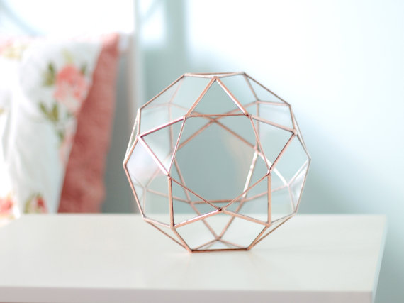 Terrarium en verre géométrique