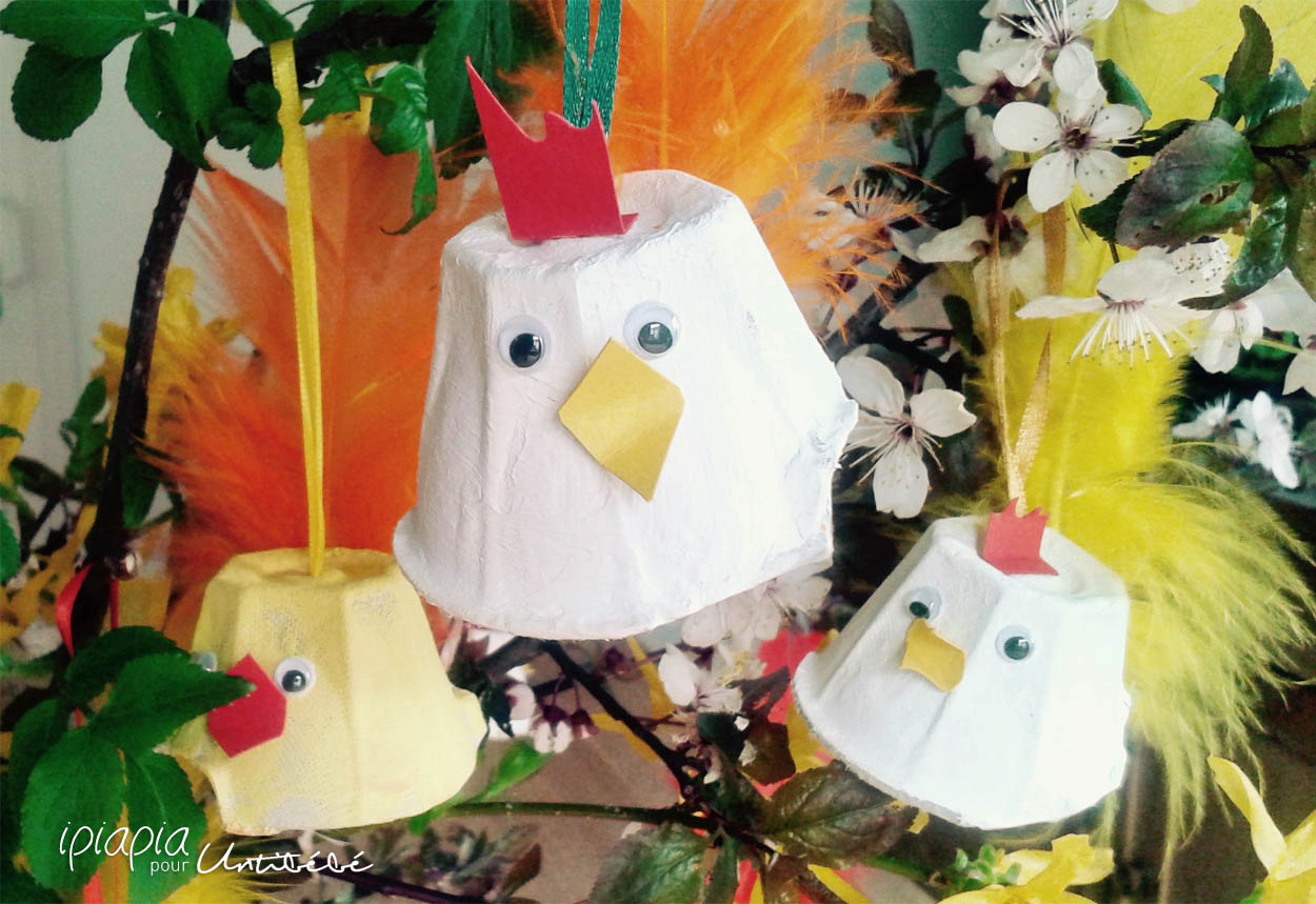 Poules et poussins à accrocher DIY Pâques